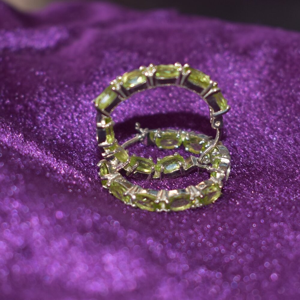 Peridot Inside Out Hoop Earrings